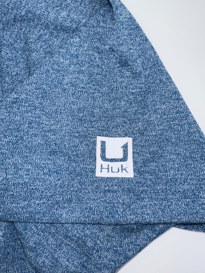 $55 Huk Men’s Pursuit Heather Polo Shirt - Set Sail Marine Blue- Small - New