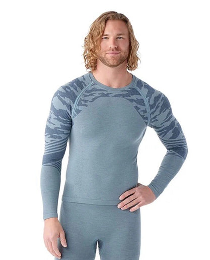 $110 Smartwool Men's Base Layer Intraknit Active Crew-Lead Grey-Large-NEW