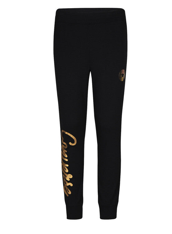 Converse Girls Shiny Wordmark Joggers 4CD316-023 Black Bronze- XLarge -Tag $40