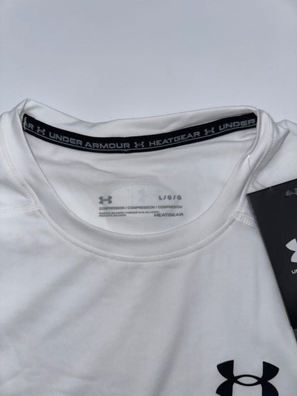$35 Under Armour Men's HeatGear Long-Sleeve Shirt –White -Large -New With Tags