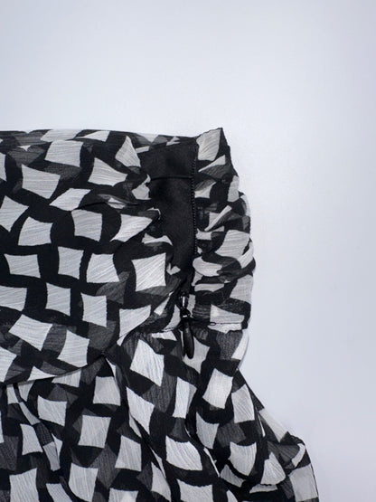 $40 Nine West Women’s Easy Ruffle Skirt - Black/White - Large -New With Tag