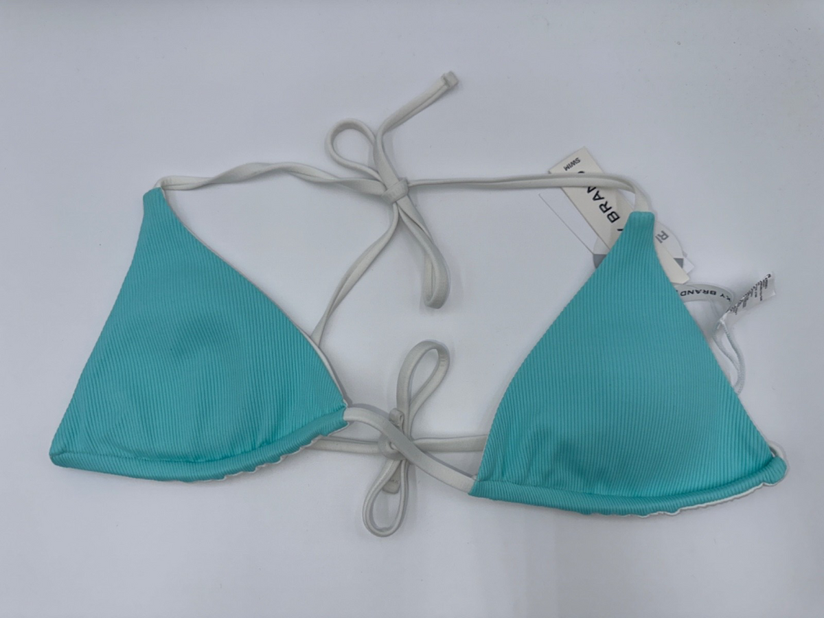 $128 Lucky Brand Women’s 2pc Reversible Swim Suit - Cyan - Medium -New With Tag