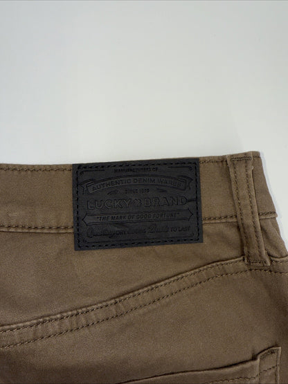 $99 Lucky Brand Men’s 410 Athletic Straight Five Pocket Pants-Bark-30W 30L- New