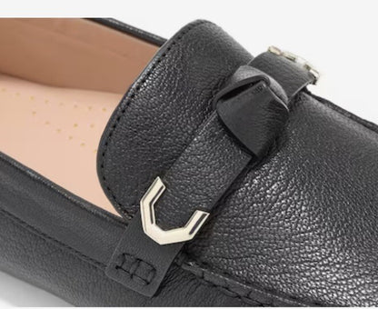 Cole Haan Women's Evelyn Bow Driver Driving Style Loafer -Black-7M (B) - New