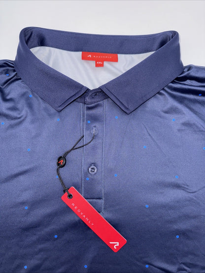 $110 Redvanly Men’s Ramey Golf Performance Polo Shirt-Midnight Navy-2XLarge-New