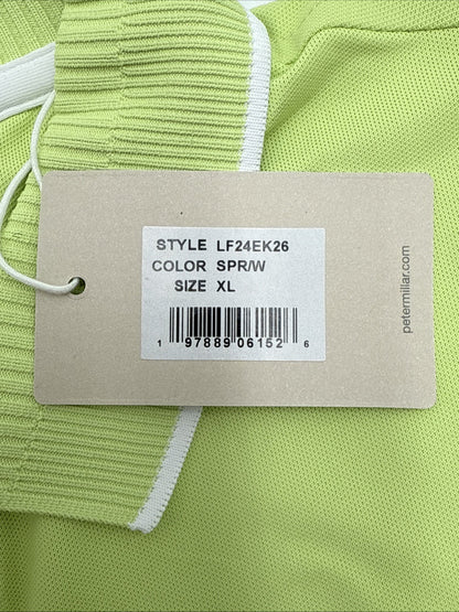 $110 Peter Millar Women’s Whitworth Mesh Sport Polo Shirt- Lime-Size XLarge -New