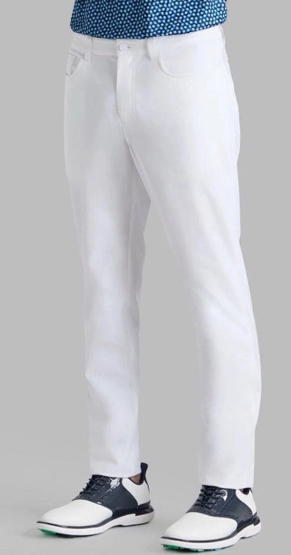 $185 G/FORE Men’s 36 Performance Stretch Tour 5 Pocket Pants-Snow White-34W-New