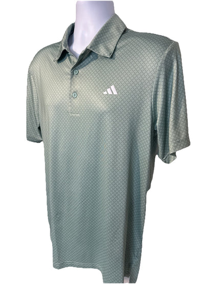 $65 Adidas Men’s Dot Print Golf Polo Shirt UPF 50- Hazy Green - Small -New