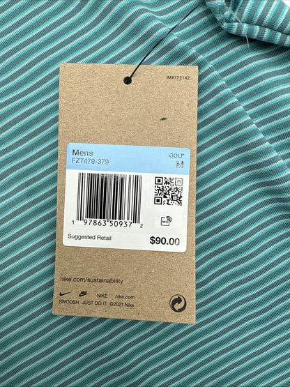 $90 Nike Men’s Dri-FIT Stripped Polo Golf Shirt- Green- Medium- New With Tag