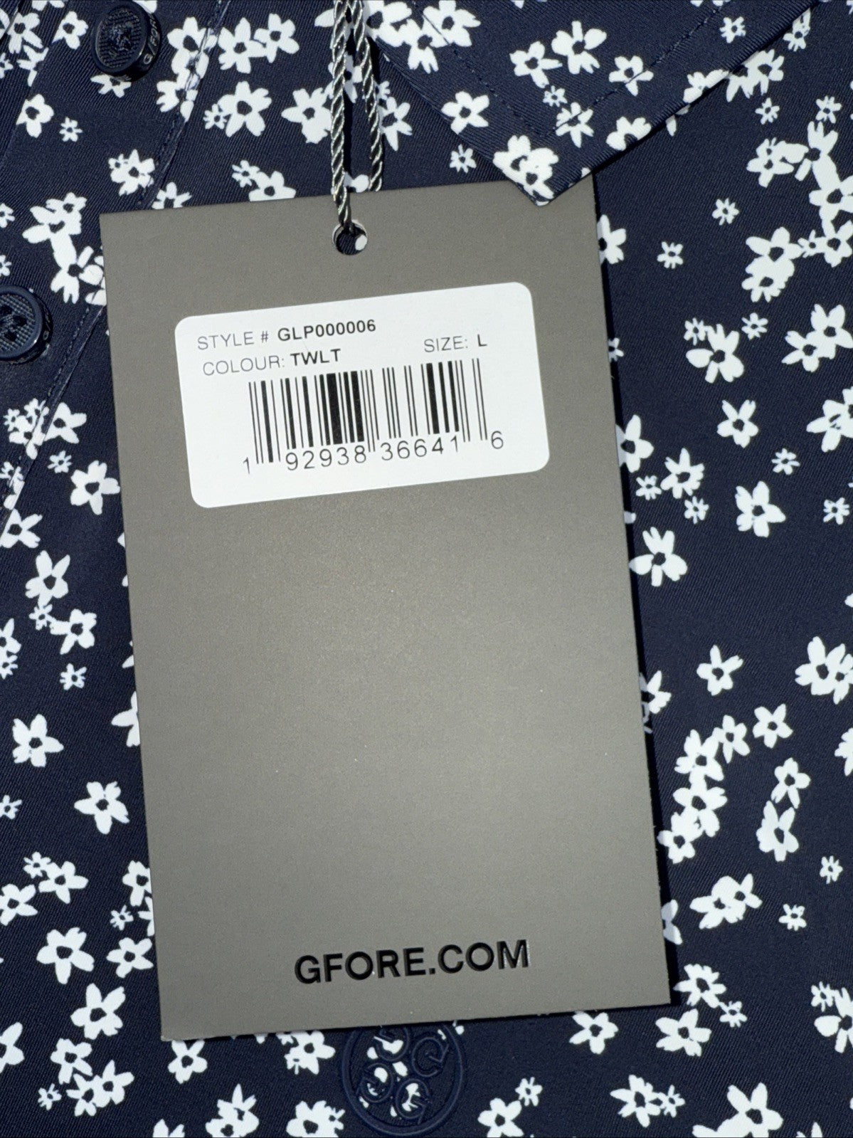$110 G/Fore Women’s Cherry Blossom Golf Sleeveless Polo -Navy/White-Large- New