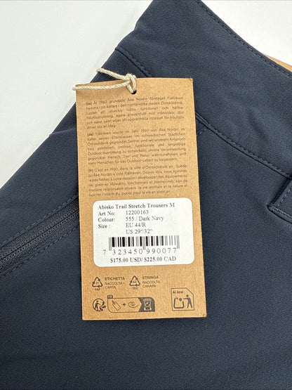 $175 Fjall Raven Men’s Abisko Trail Stretch Trousers - Dark Navy -29W x 32L-New