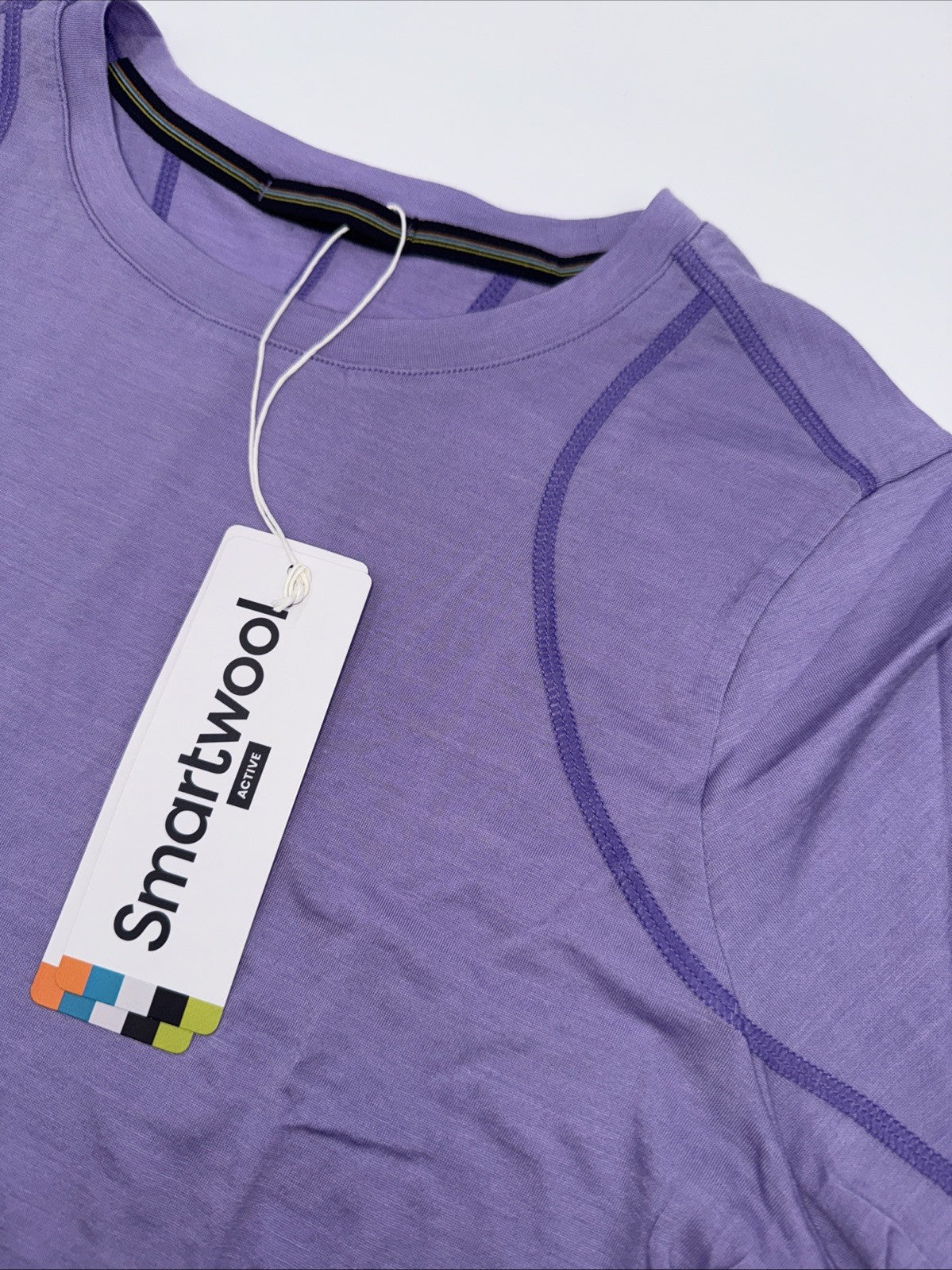 $85 Smartwool Women’s Active Long Sleeve Crewneck Top-Ultra Violet-Medium-New