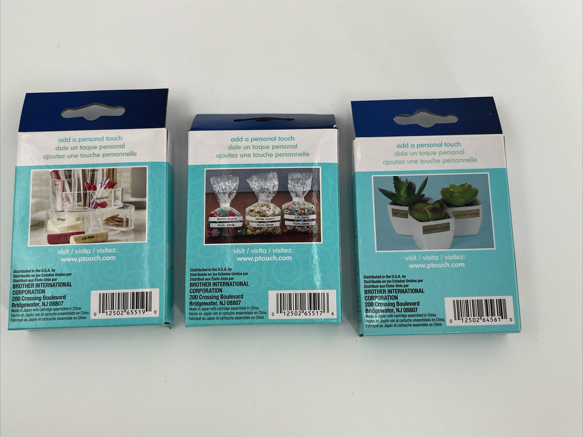 3 X Brother P-Touch Embellish Tape & Satin Ribbon ~1/2" (0.47") -NEW-LOT OF 3!