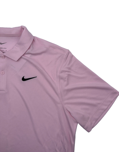$50 Nike Men's Dri-FIT Short Sleeve Golf Polo Shirt - Pink Foam - Large - New