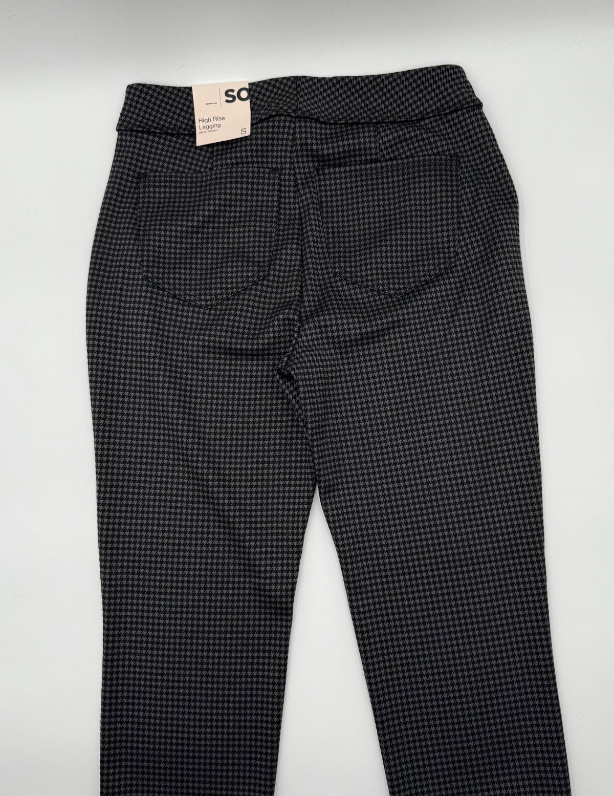 $45 SO Women’s- High Rise Leggings -Black Checkered -Small-New Tag