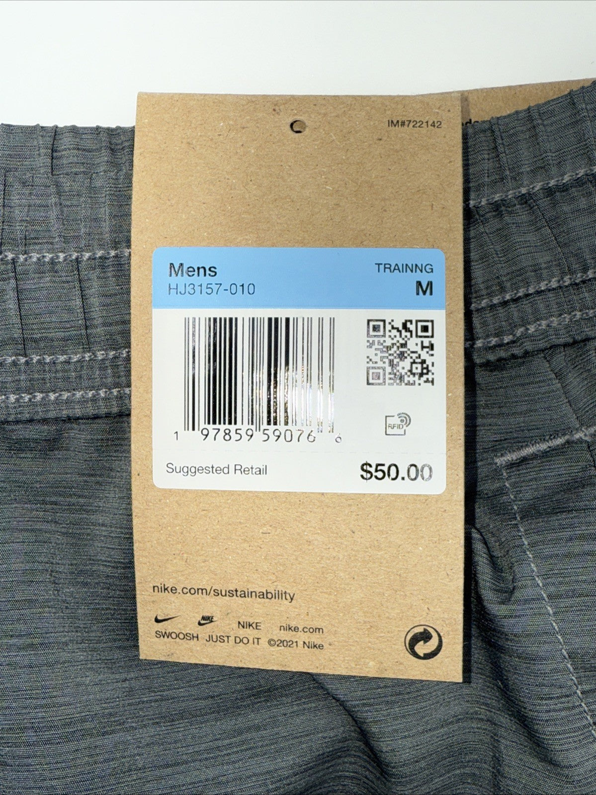 $50 Nike Men's Form Dri-FIT 7" Unlined Versatile Shorts- Grey - Medium - New Tag