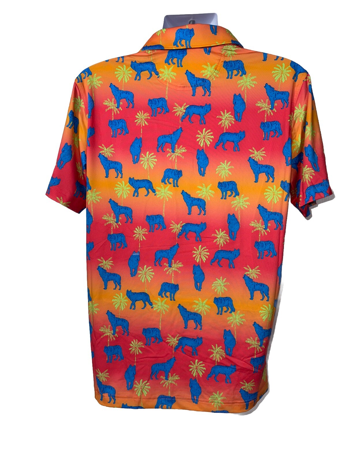 Chubbies Men's The Howler Moon Performance Polo Shirt-Orange Multi-Medium-New