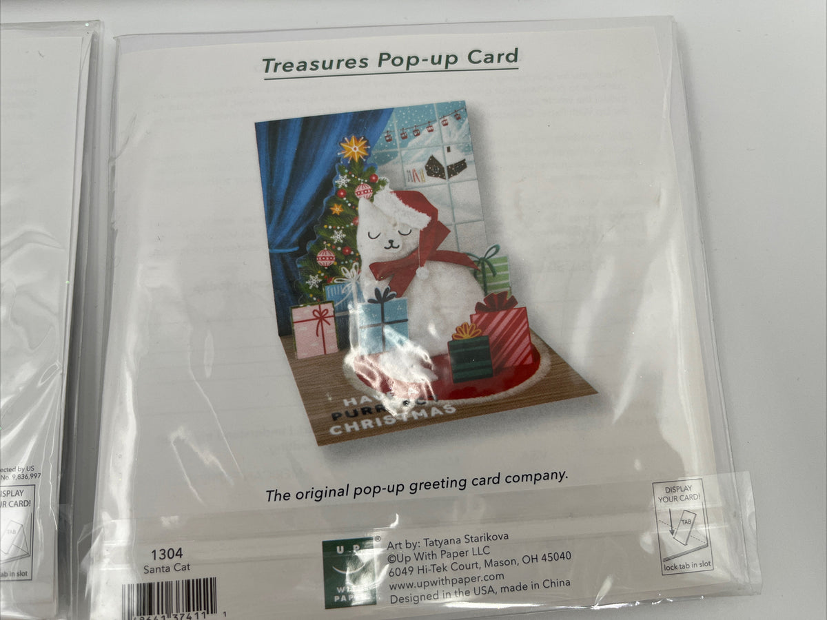 Up With Paper Lot Of 5 Holiday Pop-Up Christmas Cards- Combo - ($50) Great Deal!