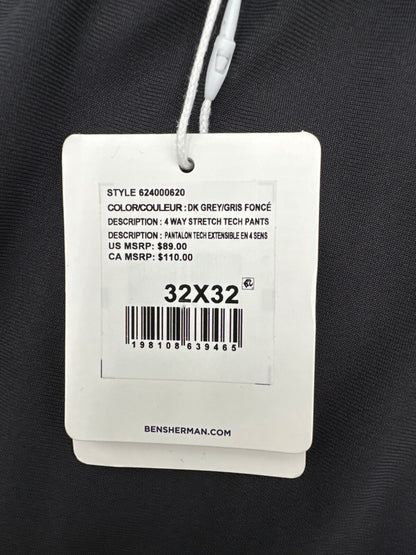 $89 Ben Sherman Men’s 4 Way Stretch Tech Pants - Grey - 32Wx32L - New with tag