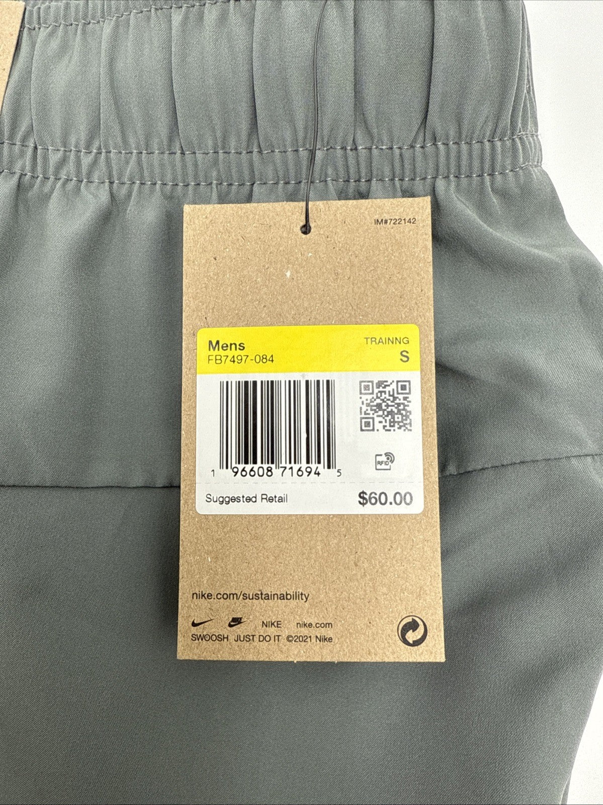 $60 Nike Form Tapered Versatile Pants Lightweight Jogger FB7497-Gray- Small-New