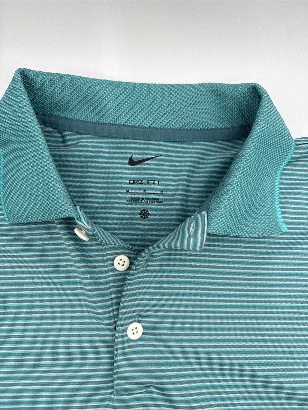 $90 Nike Men’s Dri-FIT Stripped Polo Golf Shirt- Green- Medium- New With Tag