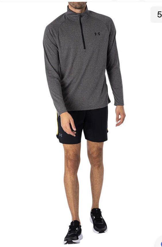 Under Armour Men's 2.0 UA Tech Half-Zip Pullover -Heather/Black E0301- Small