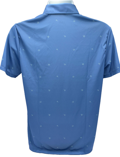 $55 Huk Men's Mixed Reels Pursuit Polo Shirt-Quiet Harbor -Small - New With Tag