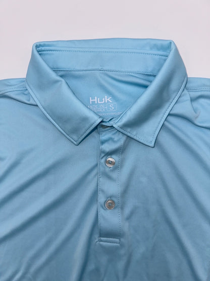 $50 Huk Performance Pursuit Polo Shirt - Crystal Blue - Small - New With Tag