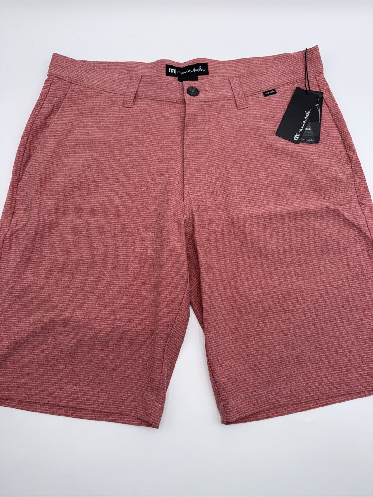 $94 Travis Mathew Men’s Sand Harbor Golf Shorts-Heather Garnet Rose- 34W-New Tag