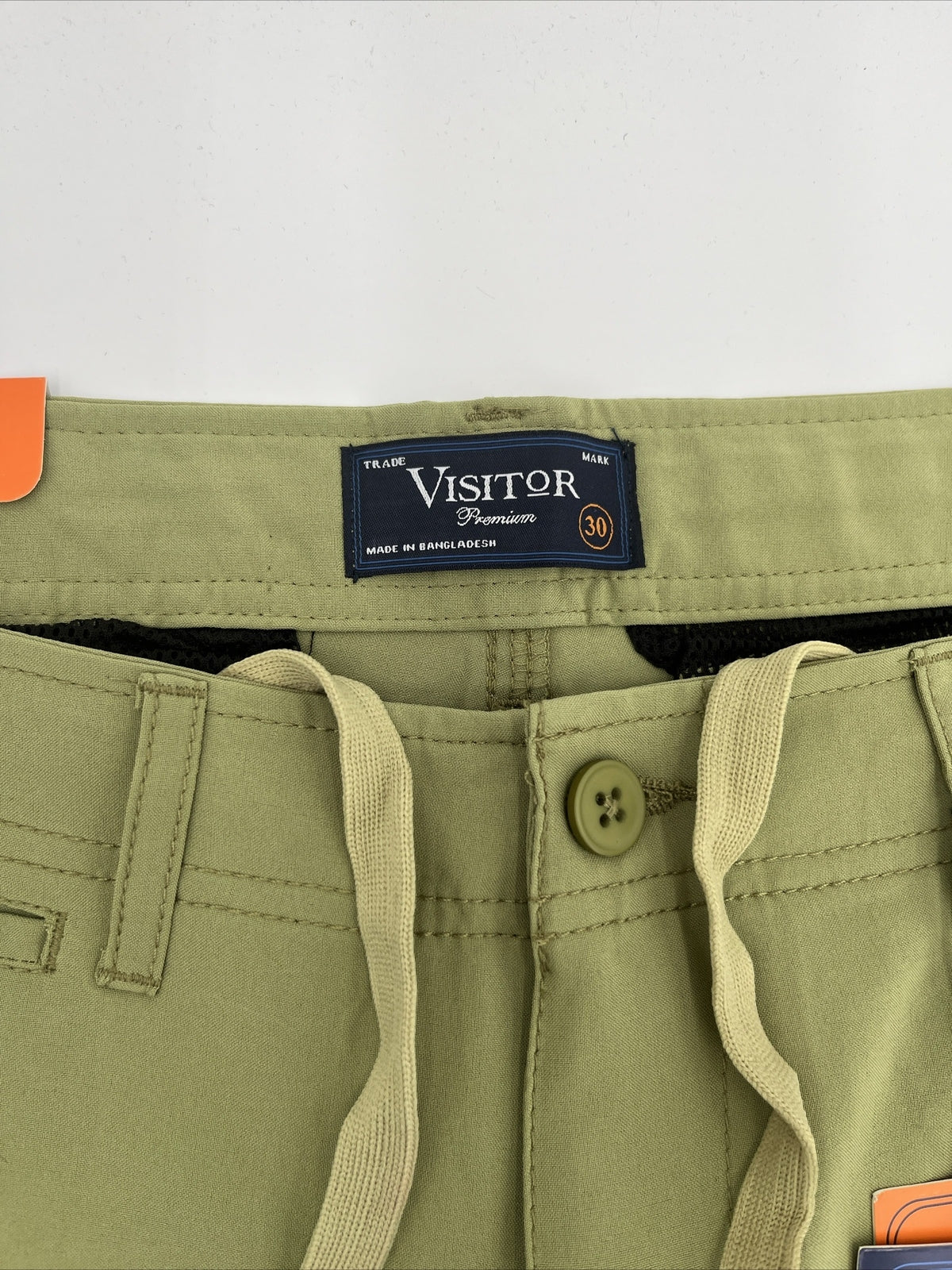 $59 Visitor Men’s Dressy/Casual Micro Light Comfy Shorts -Olive Green-Size: 30”