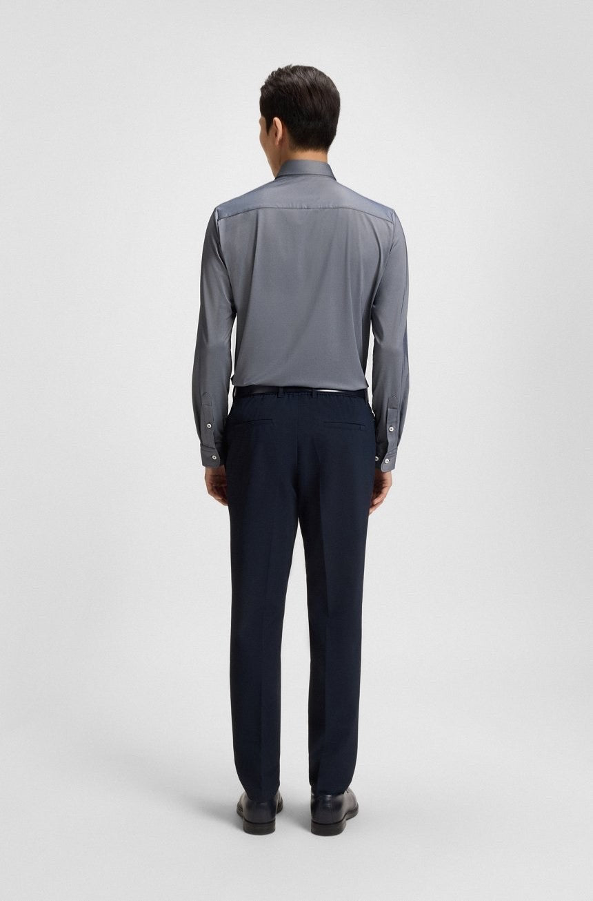 $129 Boss Men’s Slim Fit Performance Button Down Shirt - Dark Blue - Large -New