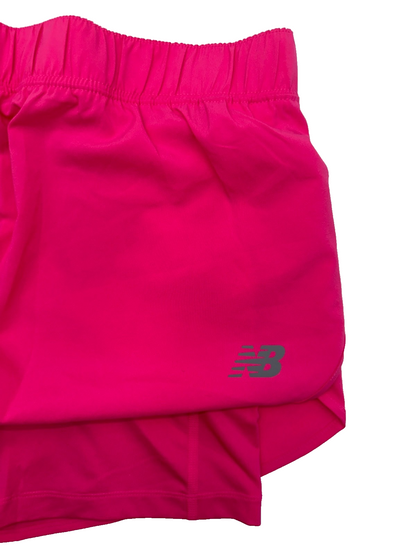 New Balance Women's 2 in 1 Running Short - Hot Pink - Medium -New With Tag