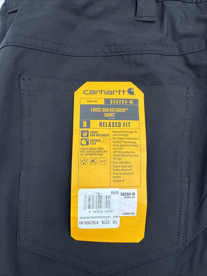 Carhartt Men's Force Sun Defender Relaxed Fit Lightweight Shorts-Black-XLarge
