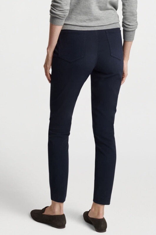 $150 Peter Millar Women's Karlie Stretch Sateen High Rise Pant-Navy-Size: 10-NEW