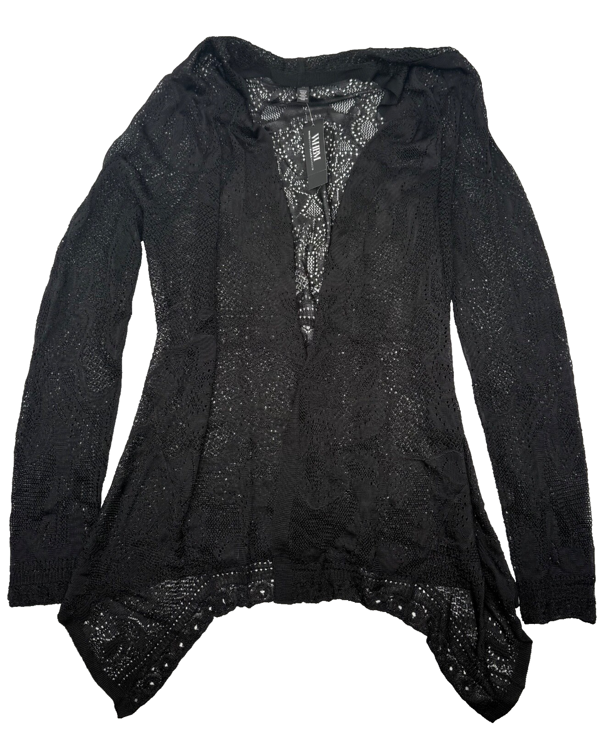 $99 WHBM Women’s-Lace Lightweight Cardigan- Black- Medium-New Tag