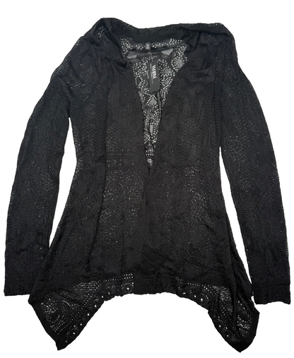 $99 WHBM Women’s-Lace Lightweight Cardigan- Black- Medium-New Tag