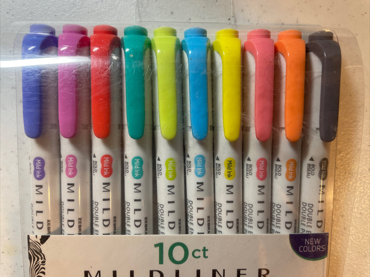Zebra Pen Lettering Set, Assorted Colors, 10 Count NEW