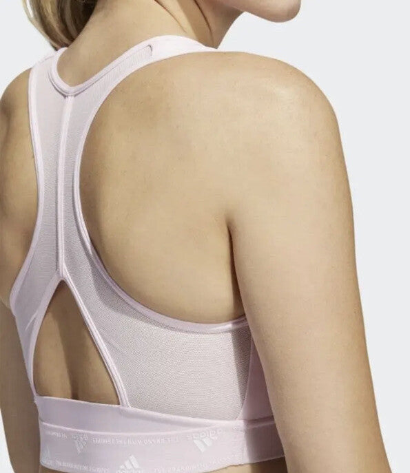 Adidas Powerreact Training Medium-Support Bra Women’s - Clear Pink- MDD - New$30