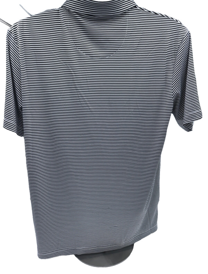 $70 Jack Nicklaus Men’s Striped Performance Golf Polo - White/Black - Medium-New