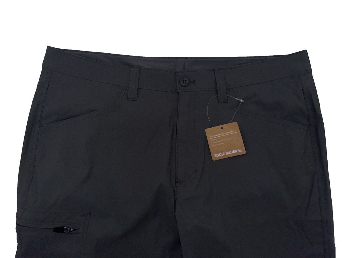 $70 Eddie Bauer Men's Rainier Tech Pants - Dark Smoke - Size 34W x 32W - New