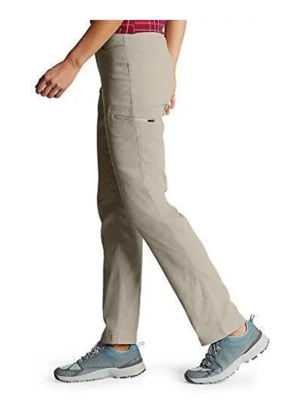 $70 Eddie Bauer Women's Rainier Stretch Hiking Pants-Pumice Beige -Size: 8 New