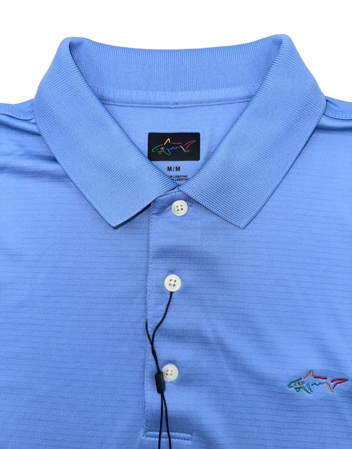 $59 Greg Norman Men’s Oyster Pique Performance Golf Polo - Azur - Medium -New