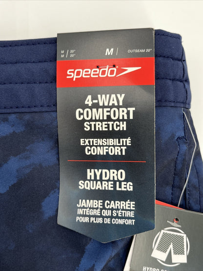 $62 Speedo Men’s Bondi 9""  Comfort Stretch Lined Boardshorts-Red Blue-Medium