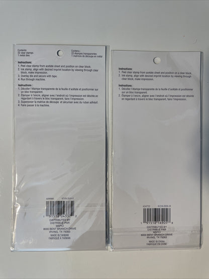 Lot Of 2 Recollections Poly Clear Photopolymer Stamps - Combo Lot