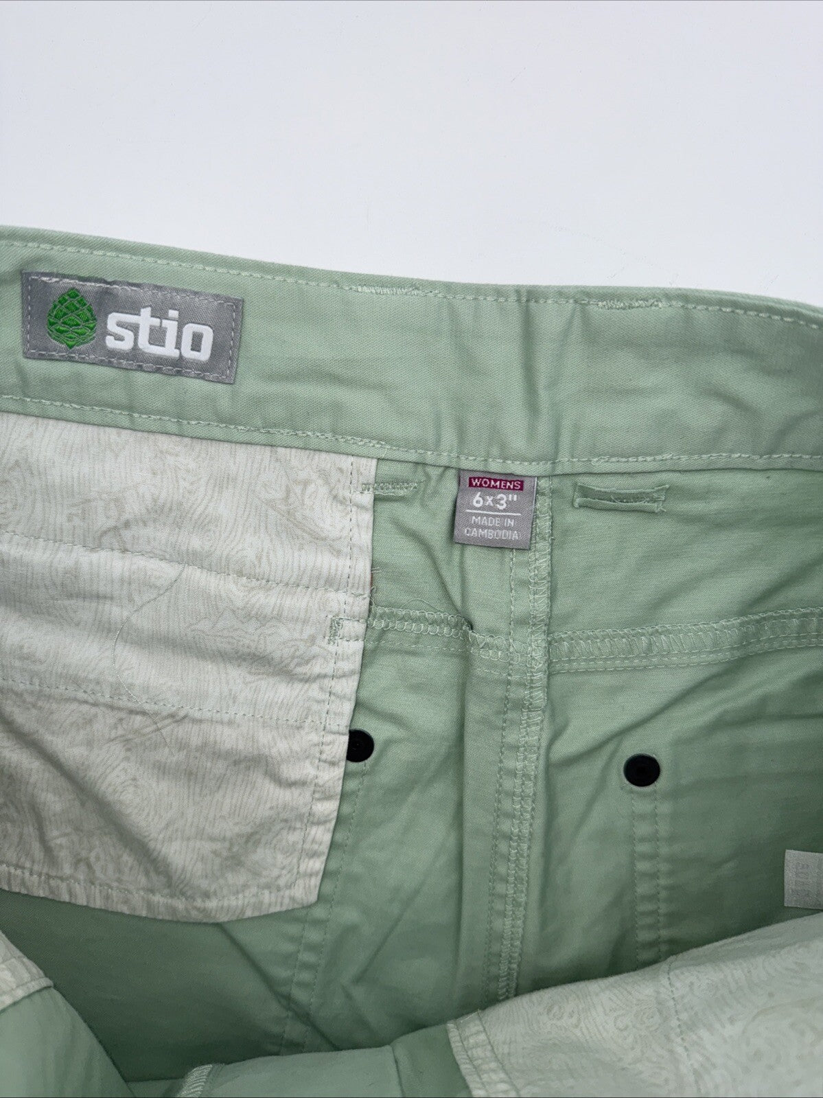 $85 Stio Women's Rivet Twill shorts - Fresh Lichen Green- Size: 6 (29”W) - New