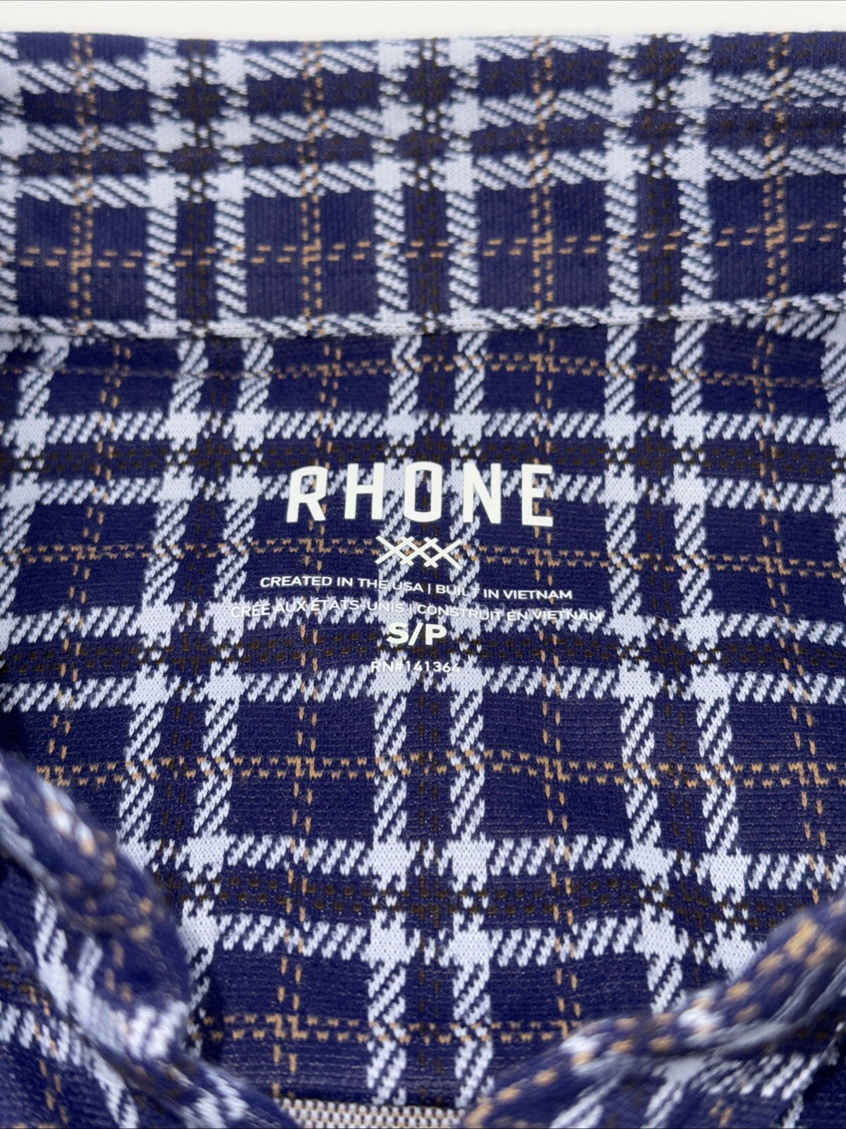 $158 Rhone Men’s Hardy Flannel Shirt Stretch- Blue White Plaids- Small -NEW Tag