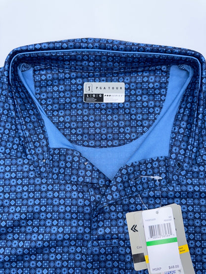 $68 PGA Tour Men's Golf Polo - PVKSF0J0OF - Peacoat Blue - Large - New With Tag