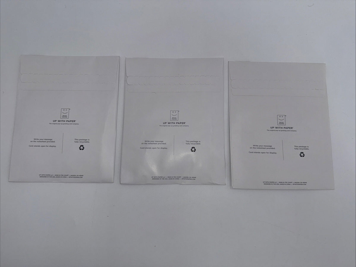 Lot Of 3  Up With Paper Snow Globe Pop Up -  Christmas Cards - You Get 3 Cards!