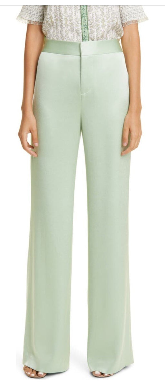 Alice + Olivia Women’s Deanna High-Waist Bootcut Pant-Green Tea-Sz: 2- New $395