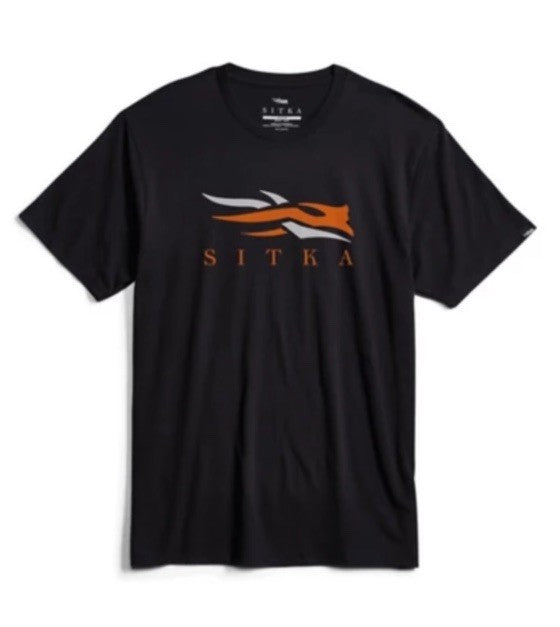 Sitka Men’s Gear Icon Tee Black Orange  600087-BKOR-Medium- New Tag